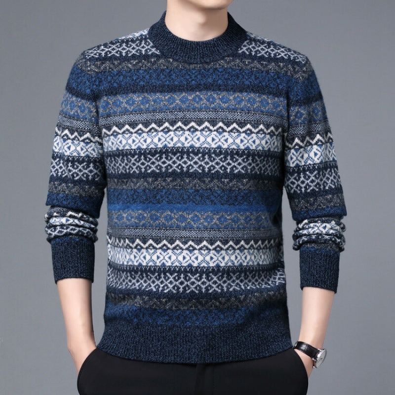 Winter Thickened Warm And Comfortable Round-neck Jacquard