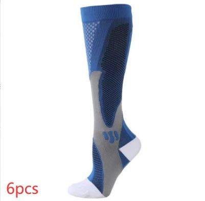 Compression Long Tube Sports Socks | Anti-Fatigue Elastic Athletic Socks for Running, Cycling & Gym | Men & Women | S–7XL
