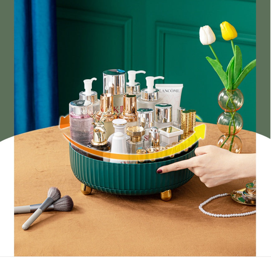 Home Light Luxury Cosmetic Storage Box Can Be Rotated