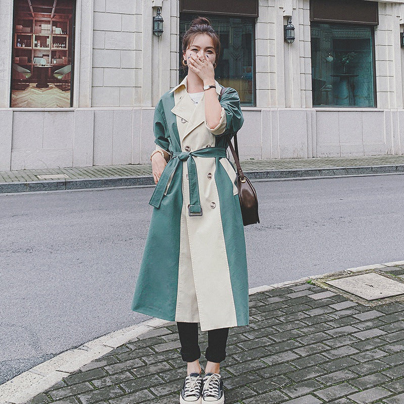 Mid-length Temperament British Style Small Over-the-knee Loose Slim Coat