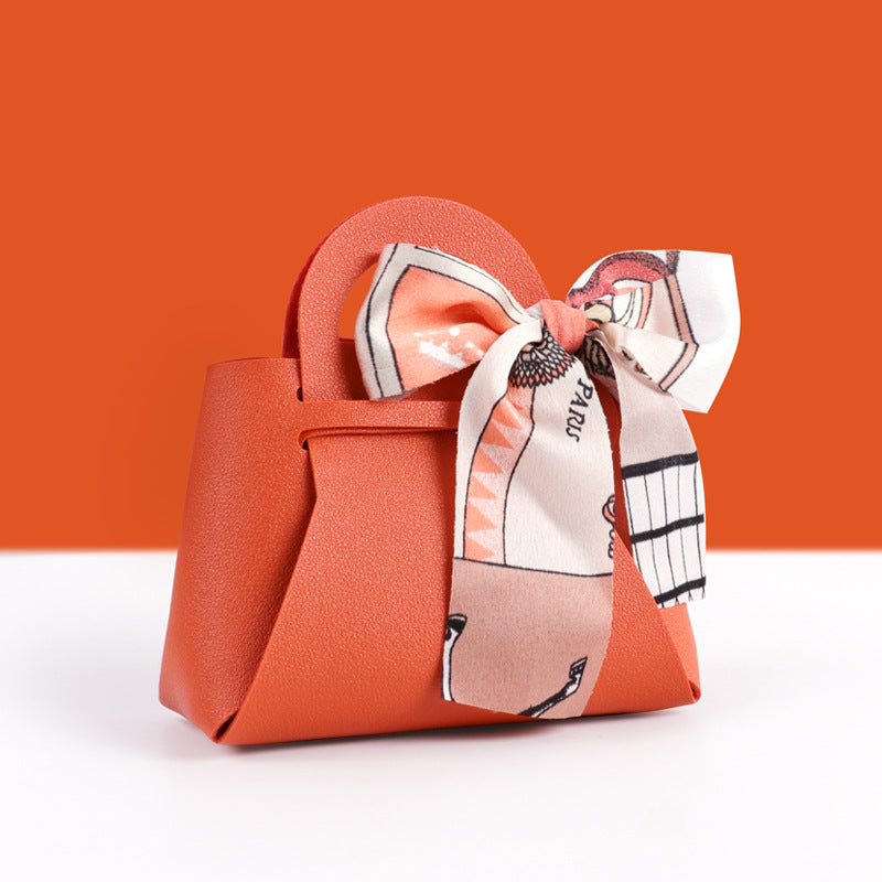 Modern Minimalist Leather Candy Box With Ribbon