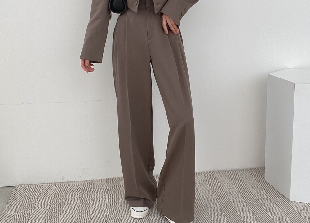 Casual Suit Pants Wide Leg Mopping The Floor