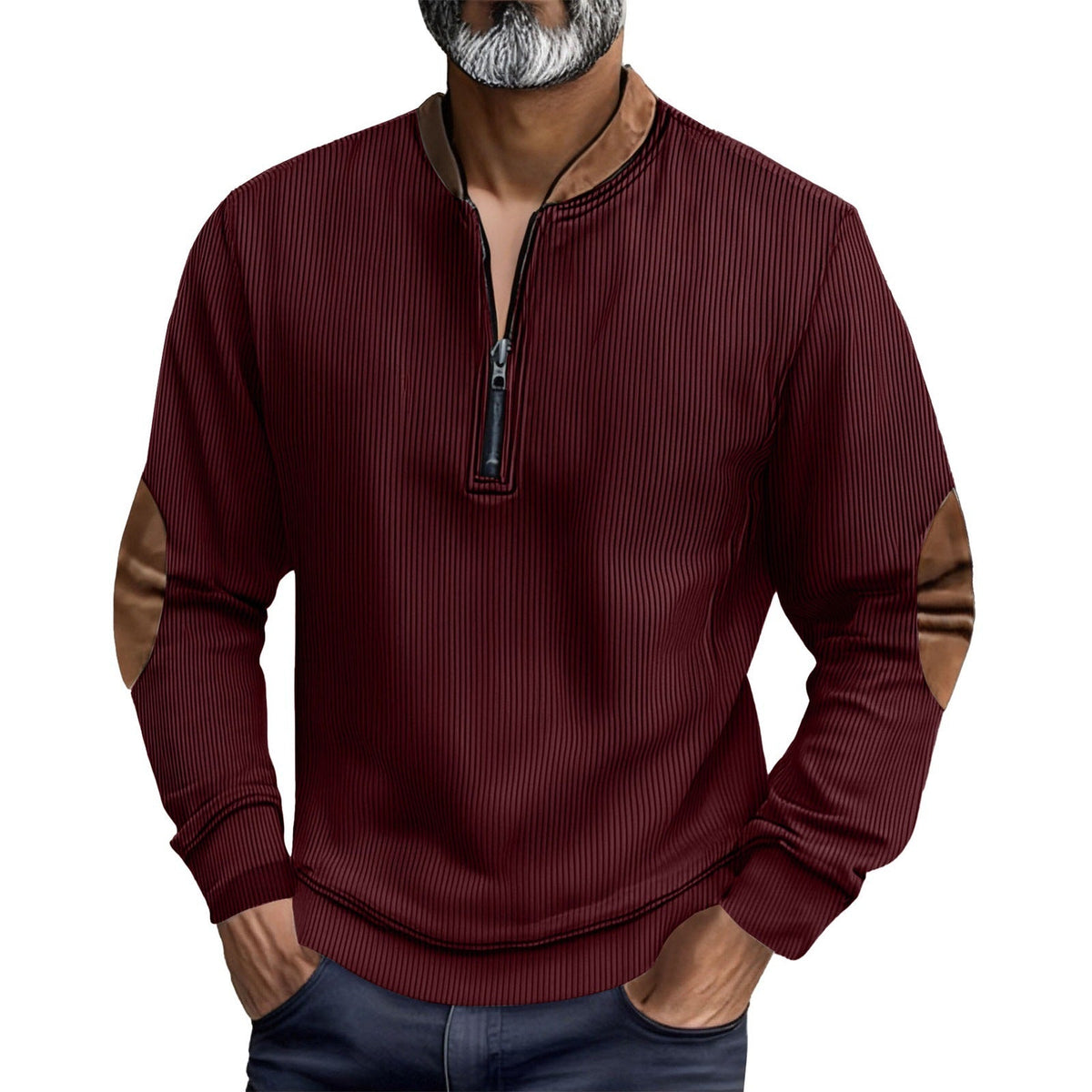 Premium Men's Corduroy Zip-Up Jacket - Casual Pullover Shirt