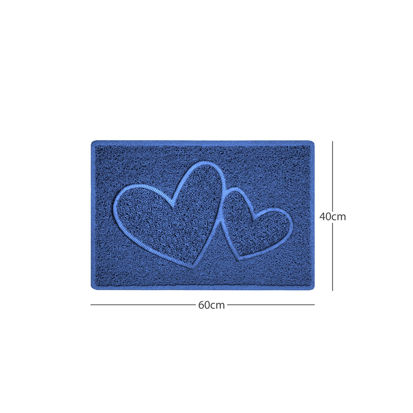 Nicoman Double Heart Embossed Spaghetti Doormat | Indoor & Outdoor