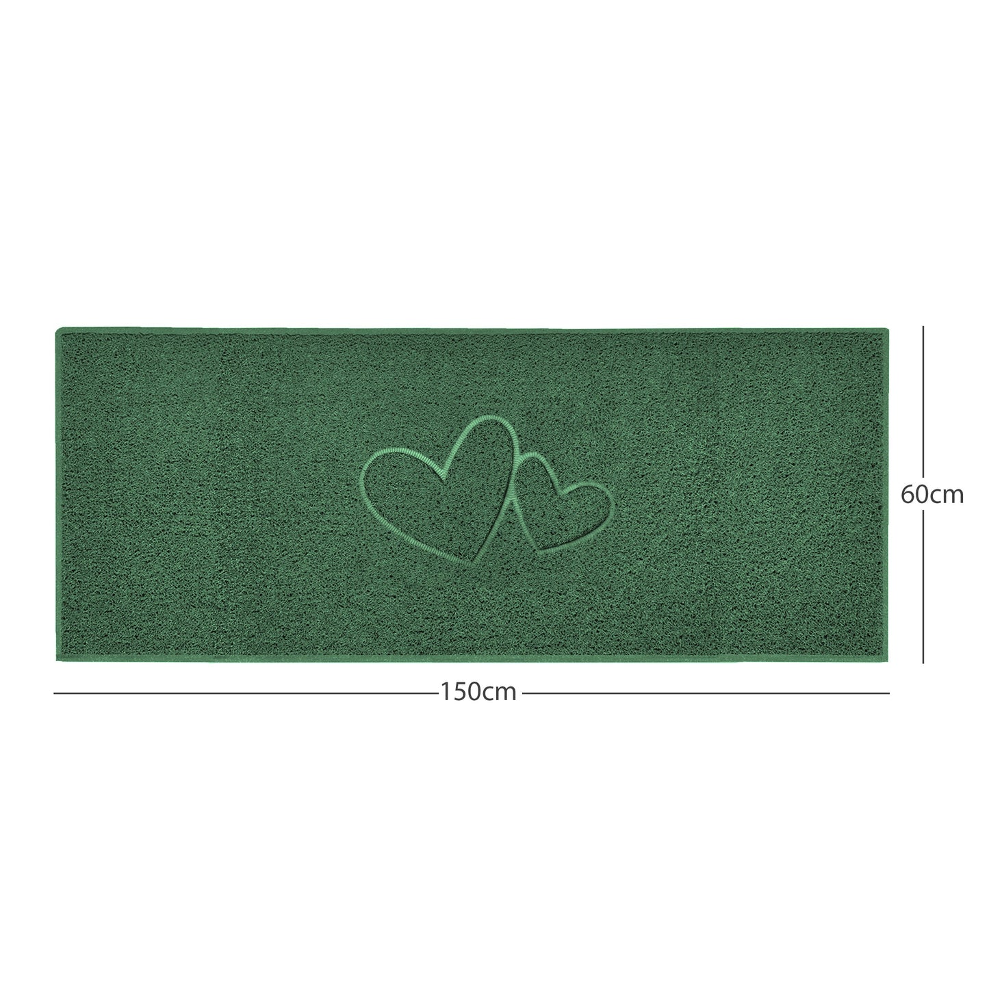 Nicoman Double Heart Embossed Spaghetti Doormat | Indoor & Outdoor