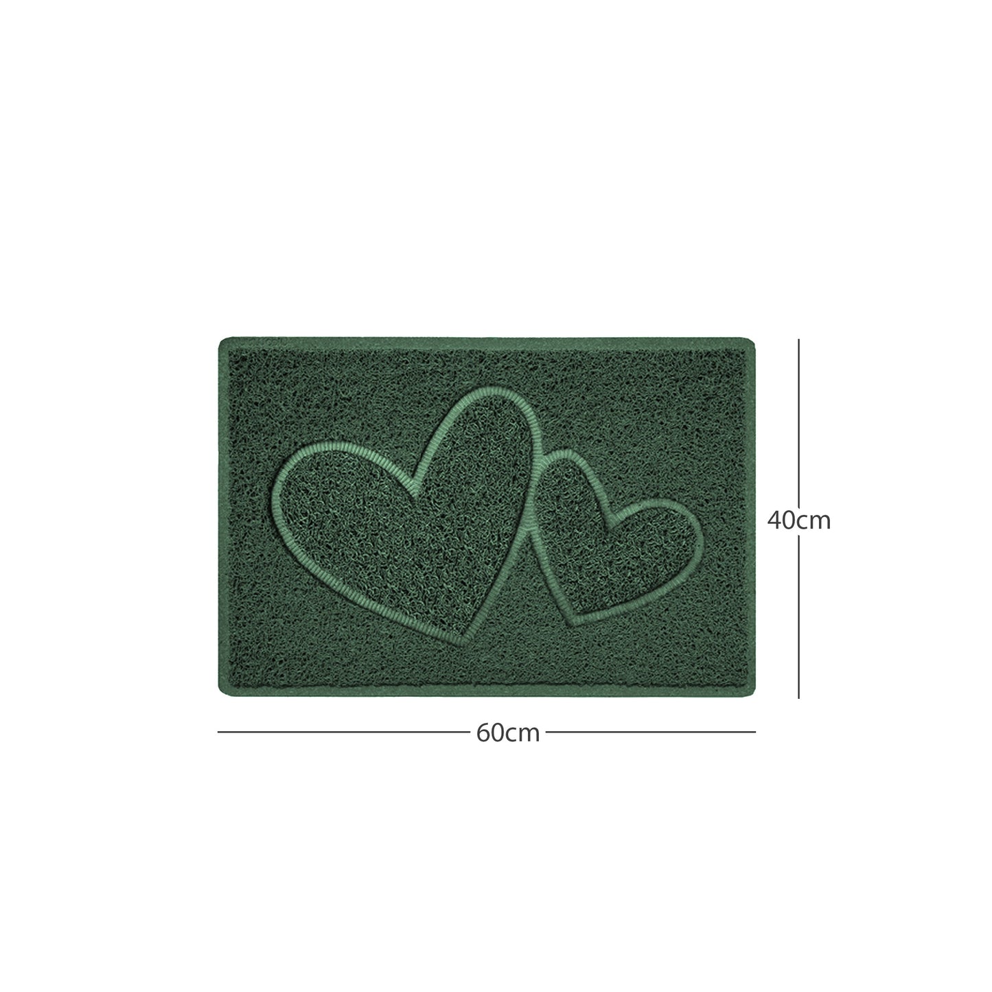 Nicoman Double Heart Embossed Spaghetti Doormat | Indoor & Outdoor