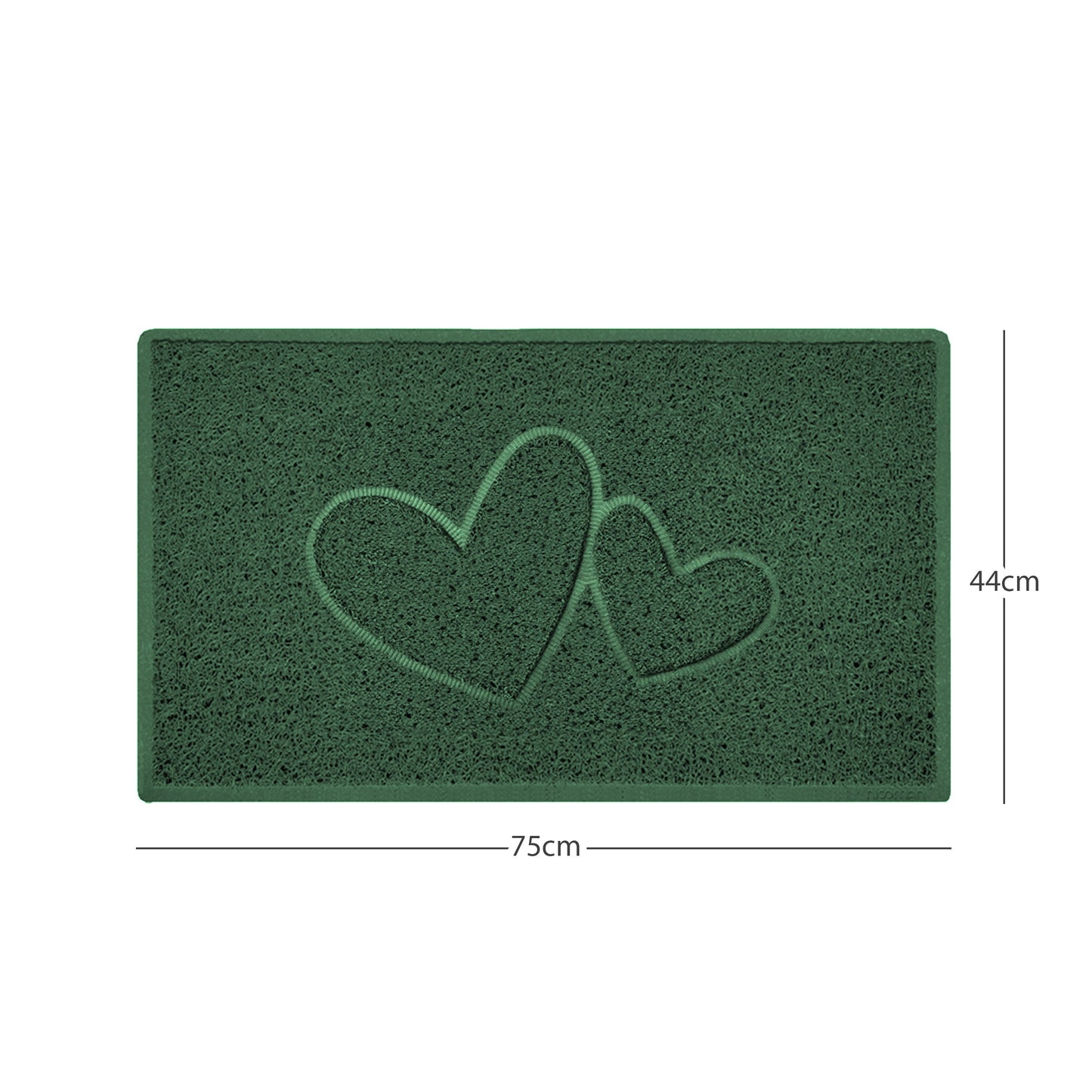 Nicoman Double Heart Embossed Spaghetti Doormat | Indoor & Outdoor