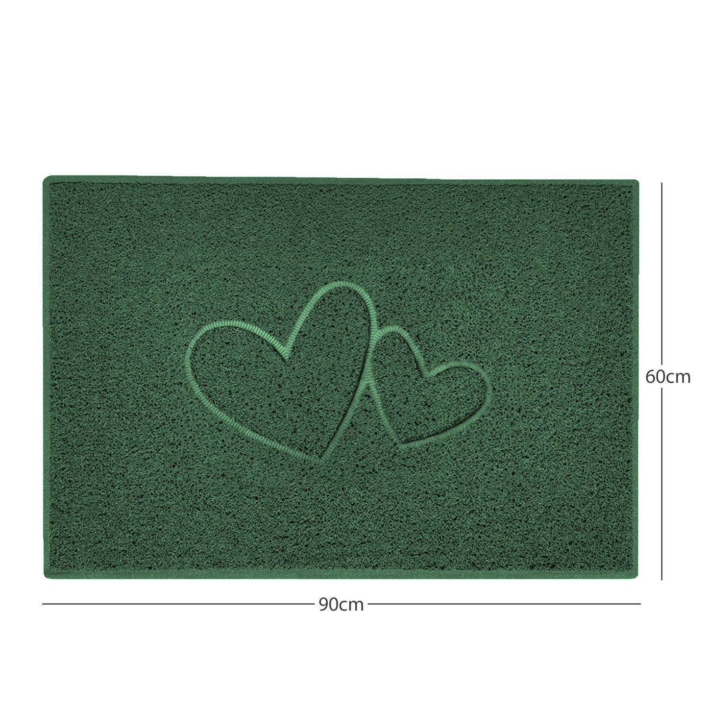 Nicoman Double Heart Embossed Spaghetti Doormat | Indoor & Outdoor