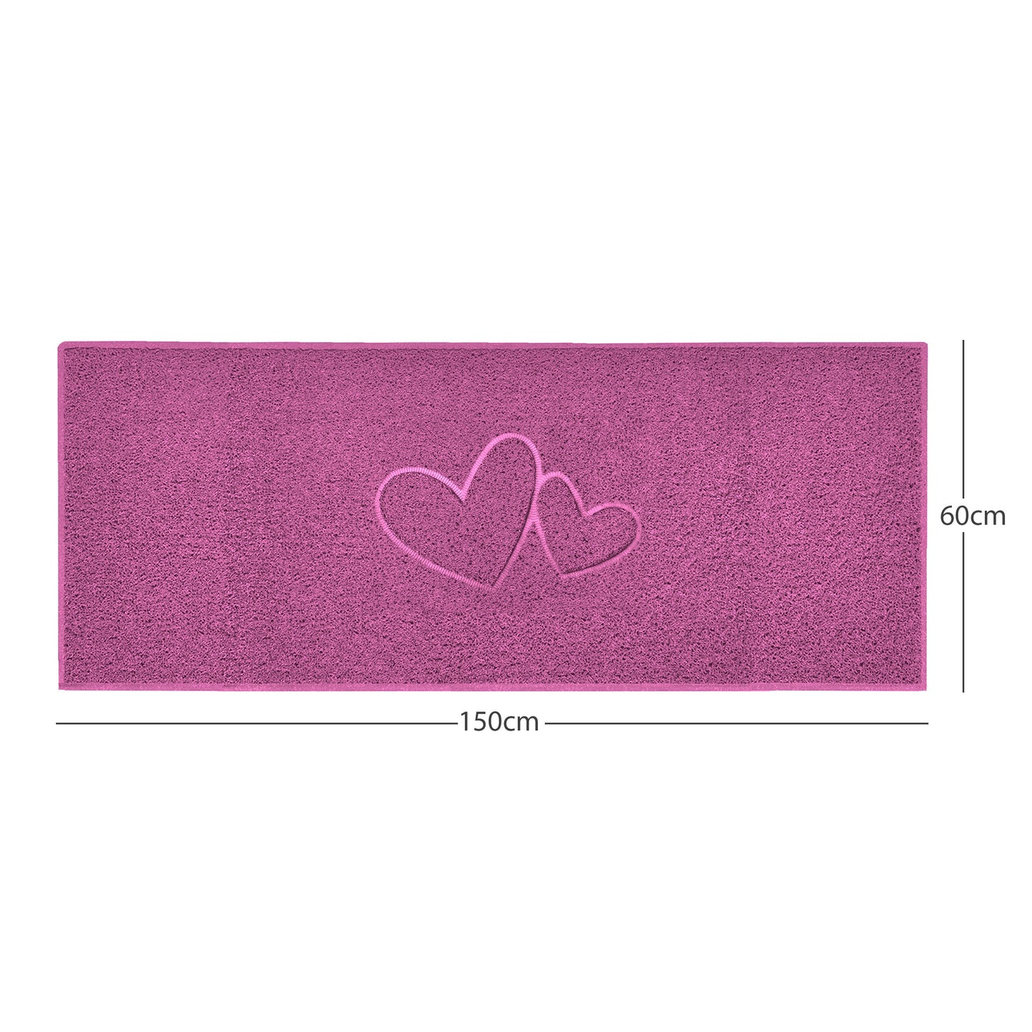 Nicoman Double Heart Embossed Spaghetti Doormat | Indoor & Outdoor