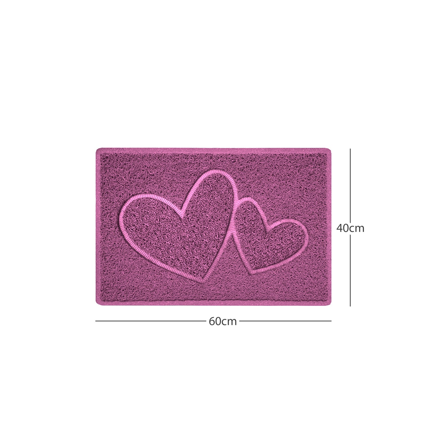 Nicoman Double Heart Embossed Spaghetti Doormat | Indoor & Outdoor