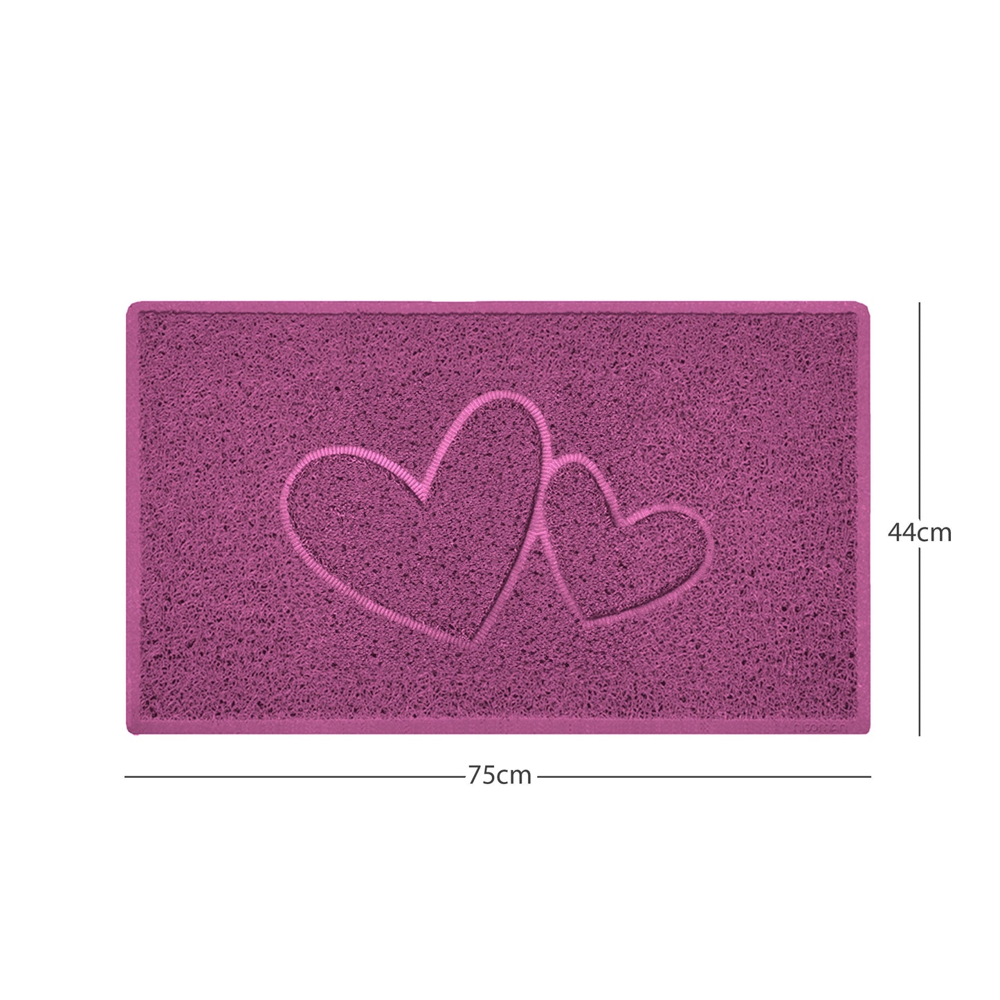 Nicoman Double Heart Embossed Spaghetti Doormat | Indoor & Outdoor