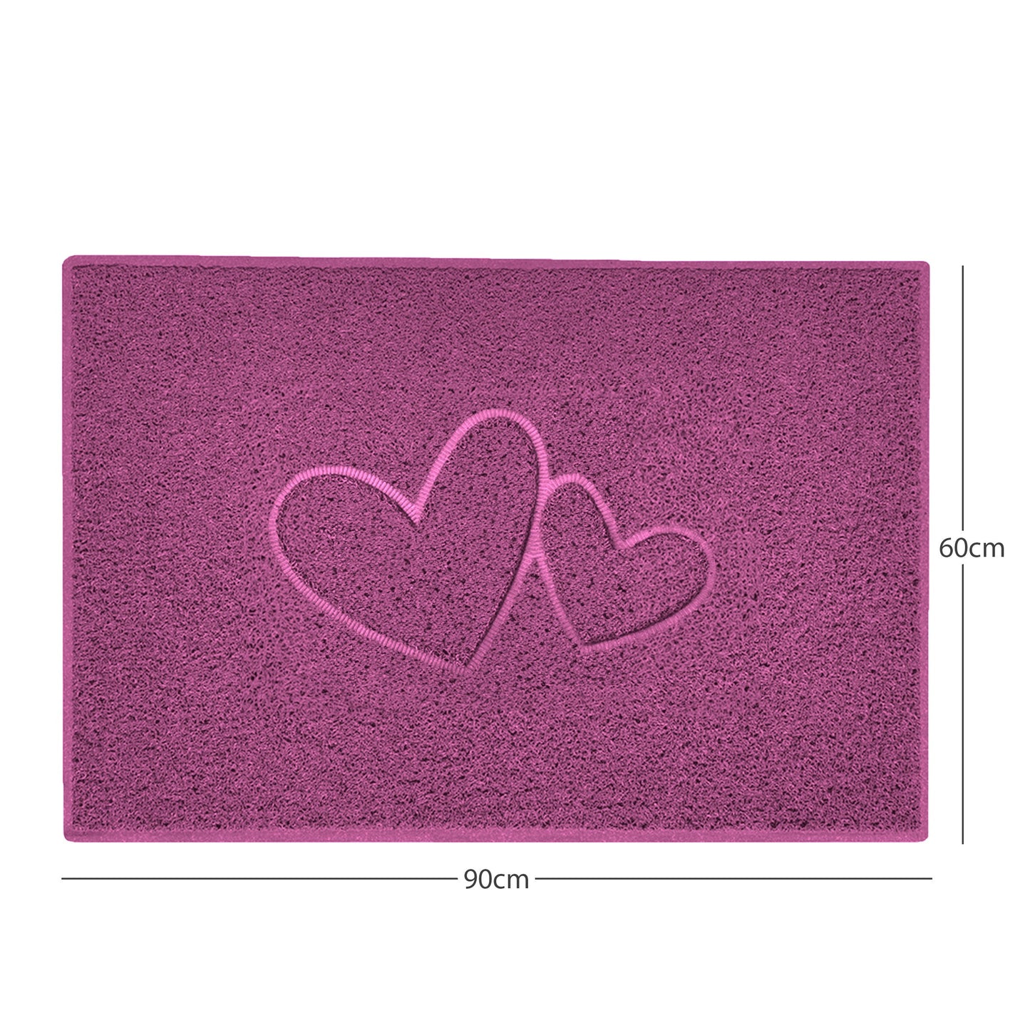 Nicoman Double Heart Embossed Spaghetti Doormat | Indoor & Outdoor