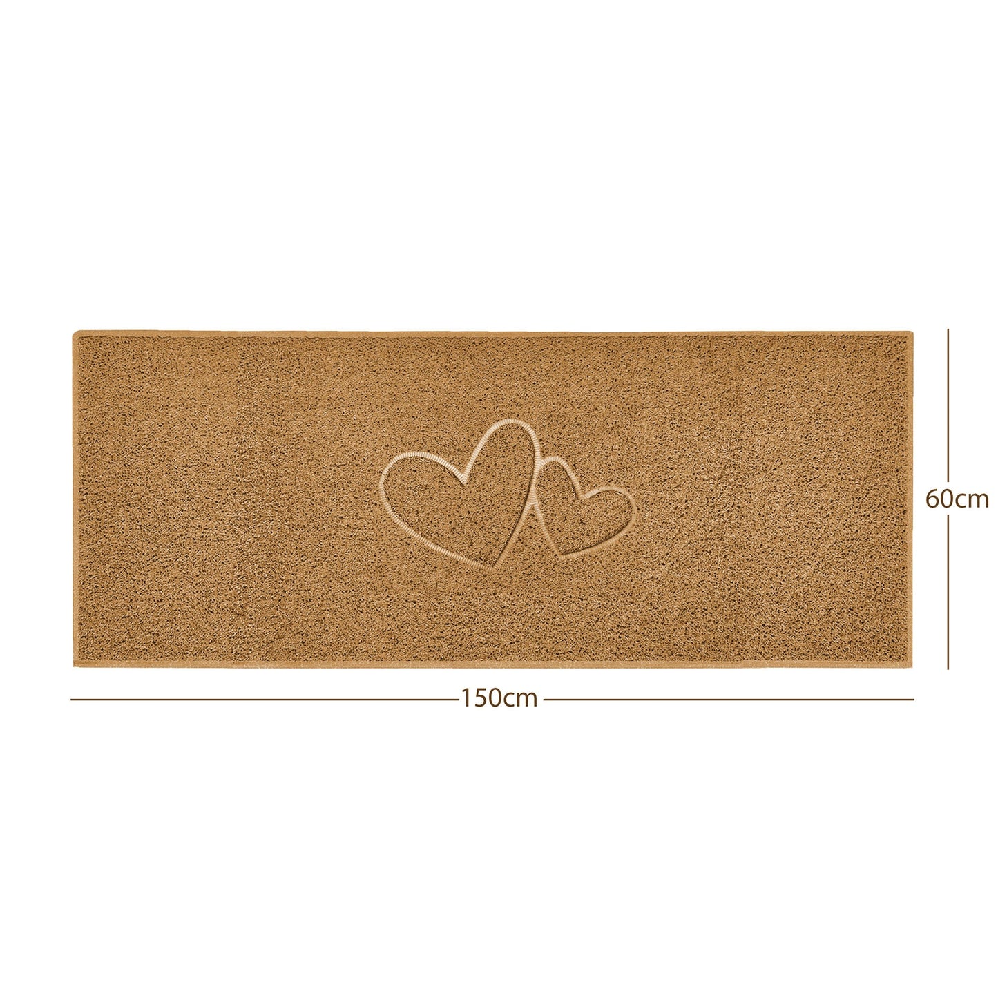 Nicoman Double Heart Embossed Spaghetti Doormat | Indoor & Outdoor