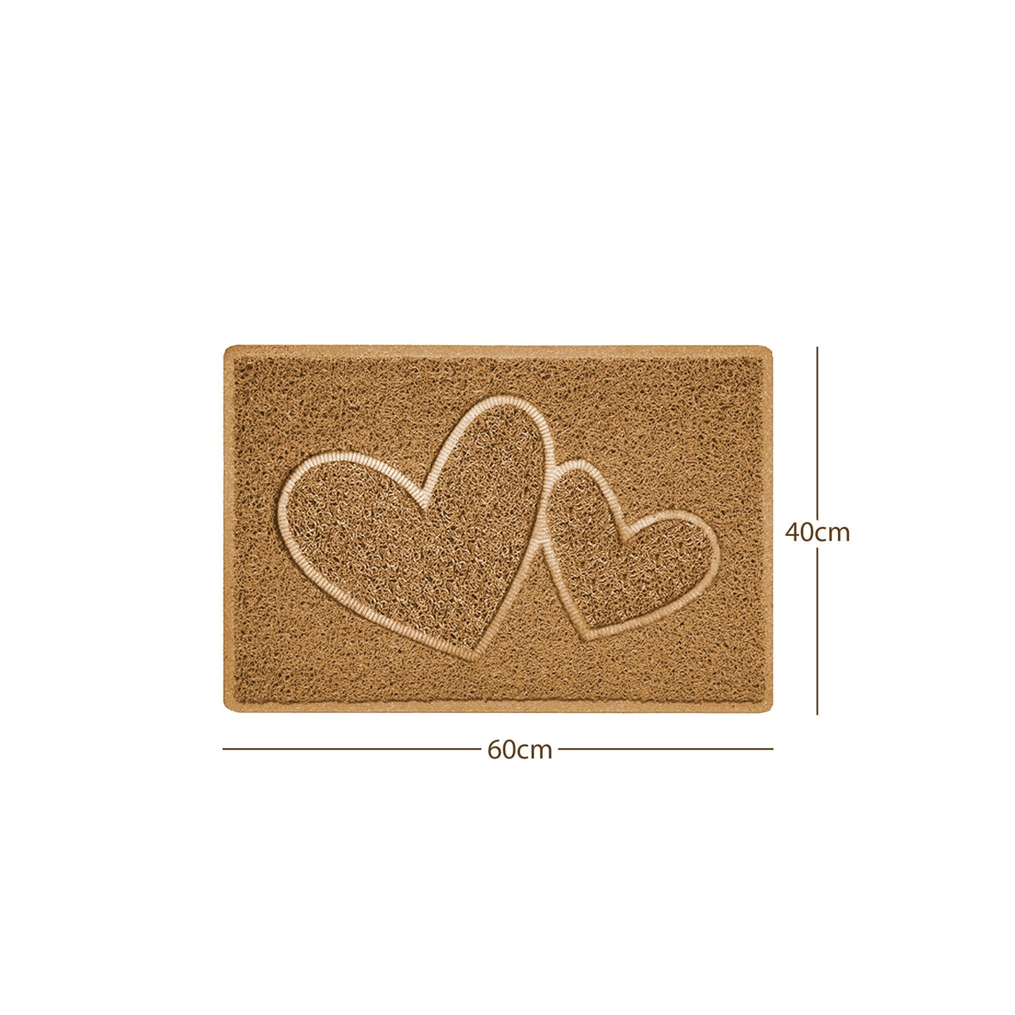 Nicoman Double Heart Embossed Spaghetti Doormat | Indoor & Outdoor