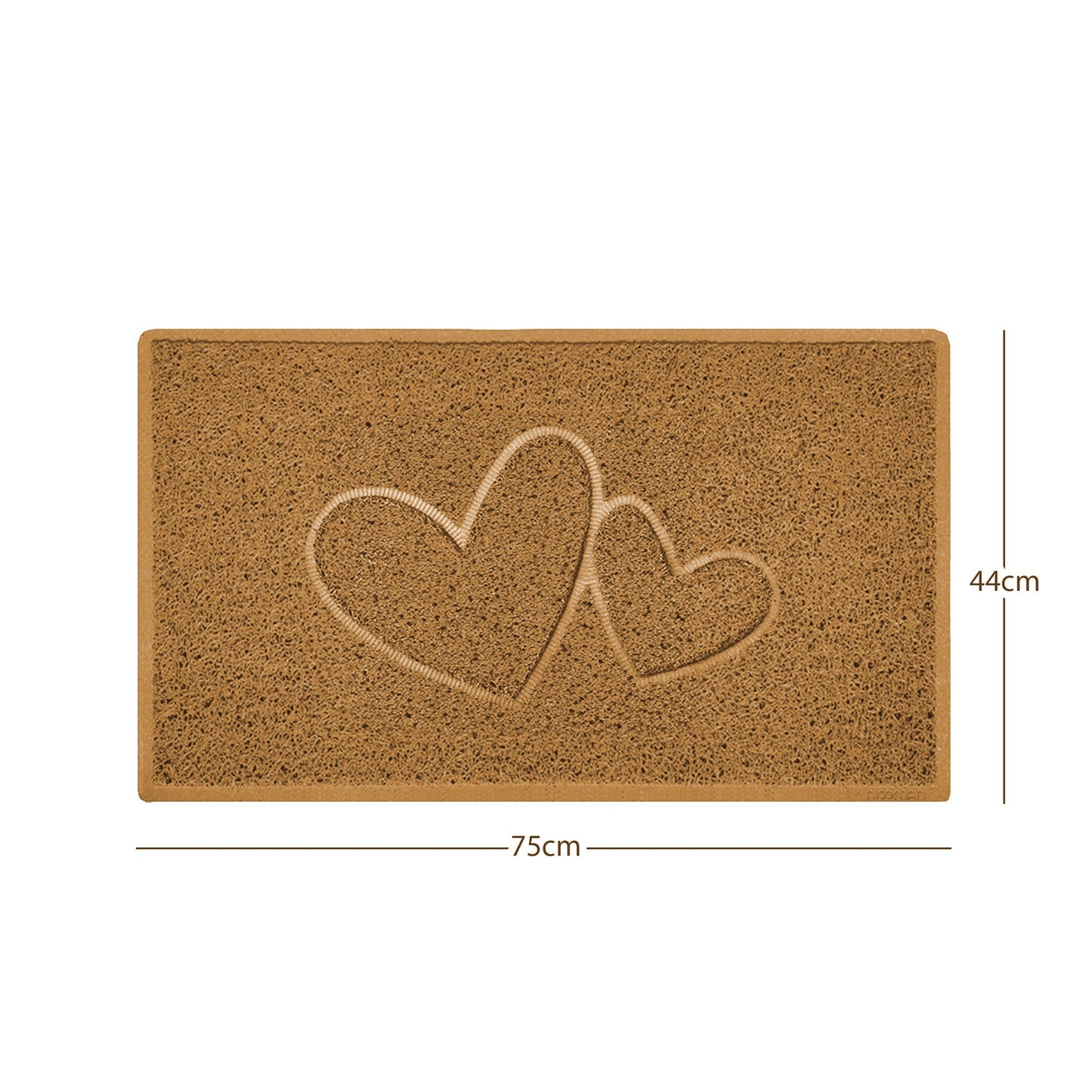 Nicoman Double Heart Embossed Spaghetti Doormat | Indoor & Outdoor