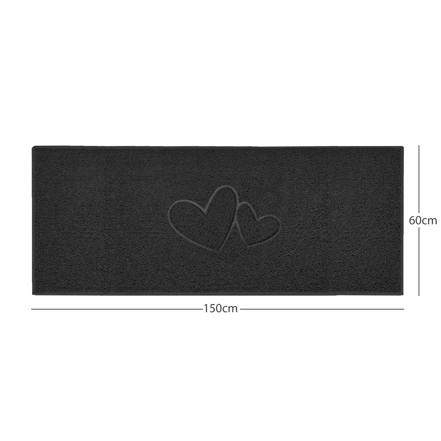Nicoman Double Heart Embossed Spaghetti Doormat | Indoor & Outdoor
