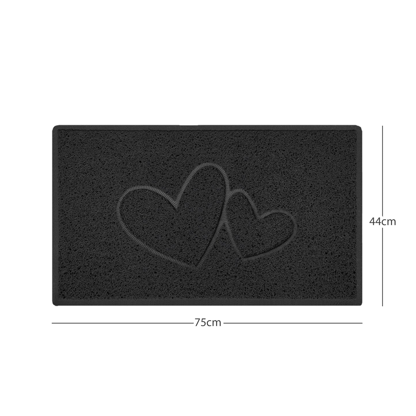 Nicoman Double Heart Embossed Spaghetti Doormat | Indoor & Outdoor