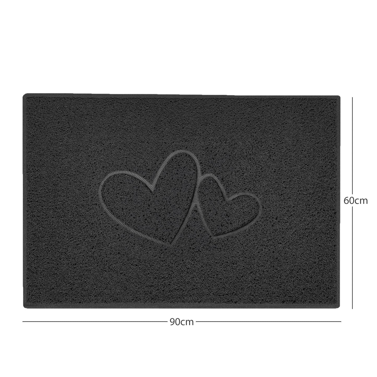 Nicoman Double Heart Embossed Spaghetti Doormat | Indoor & Outdoor