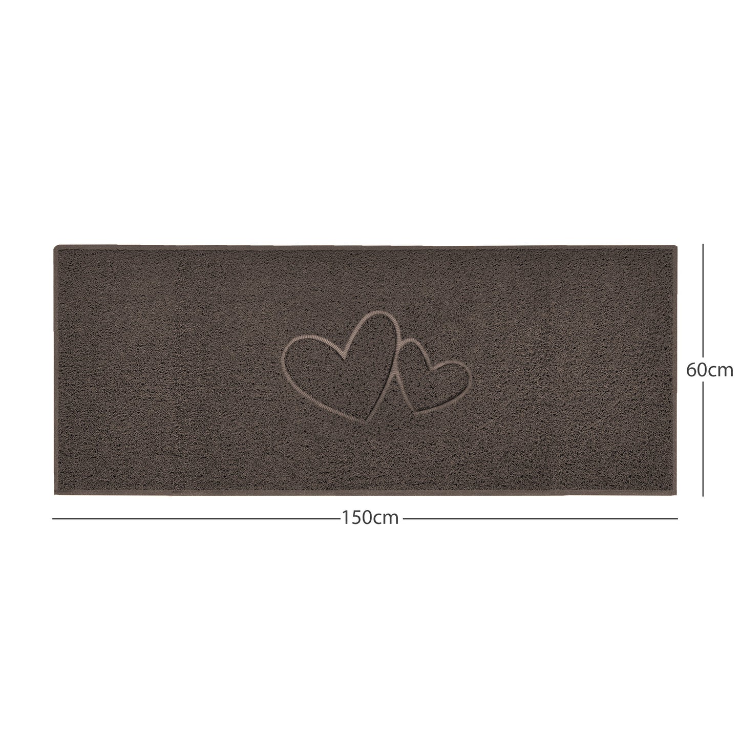 Nicoman Double Heart Embossed Spaghetti Doormat | Indoor & Outdoor