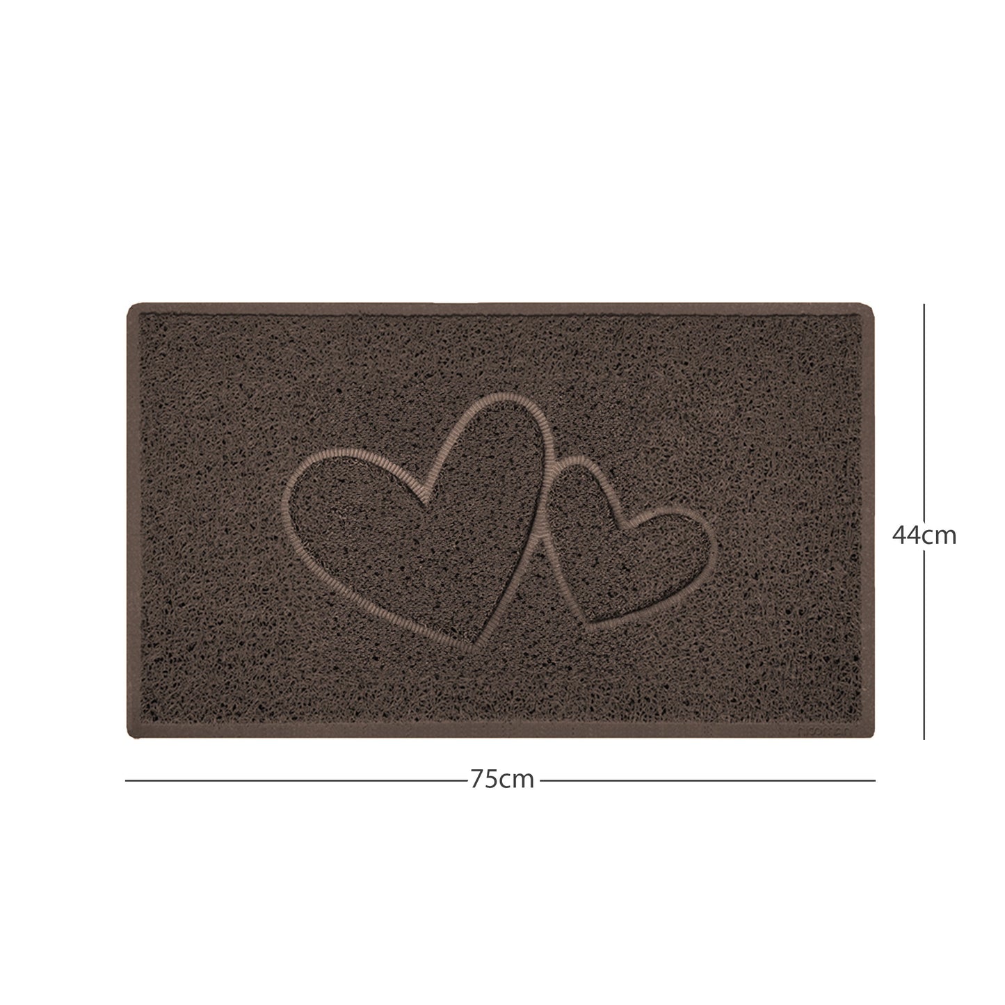 Nicoman Double Heart Embossed Spaghetti Doormat | Indoor & Outdoor