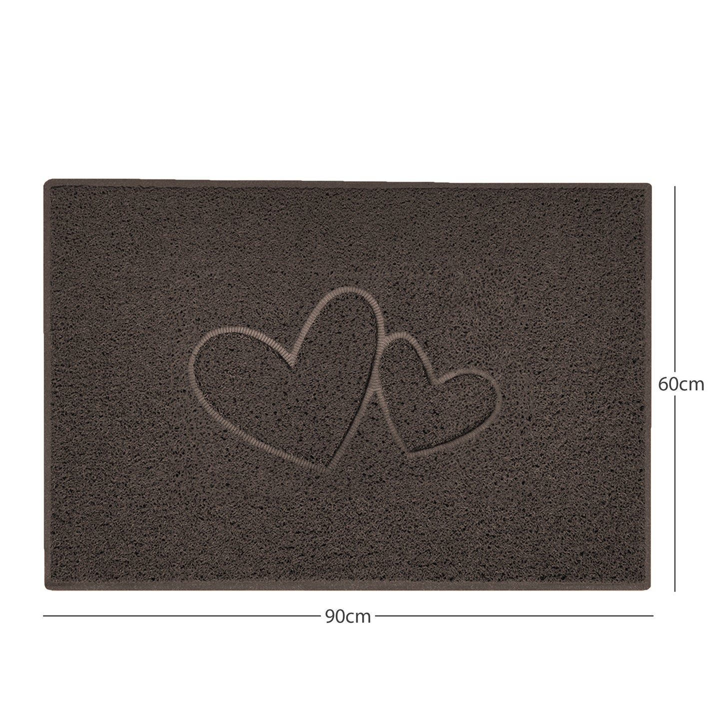 Nicoman Double Heart Embossed Spaghetti Doormat | Indoor & Outdoor