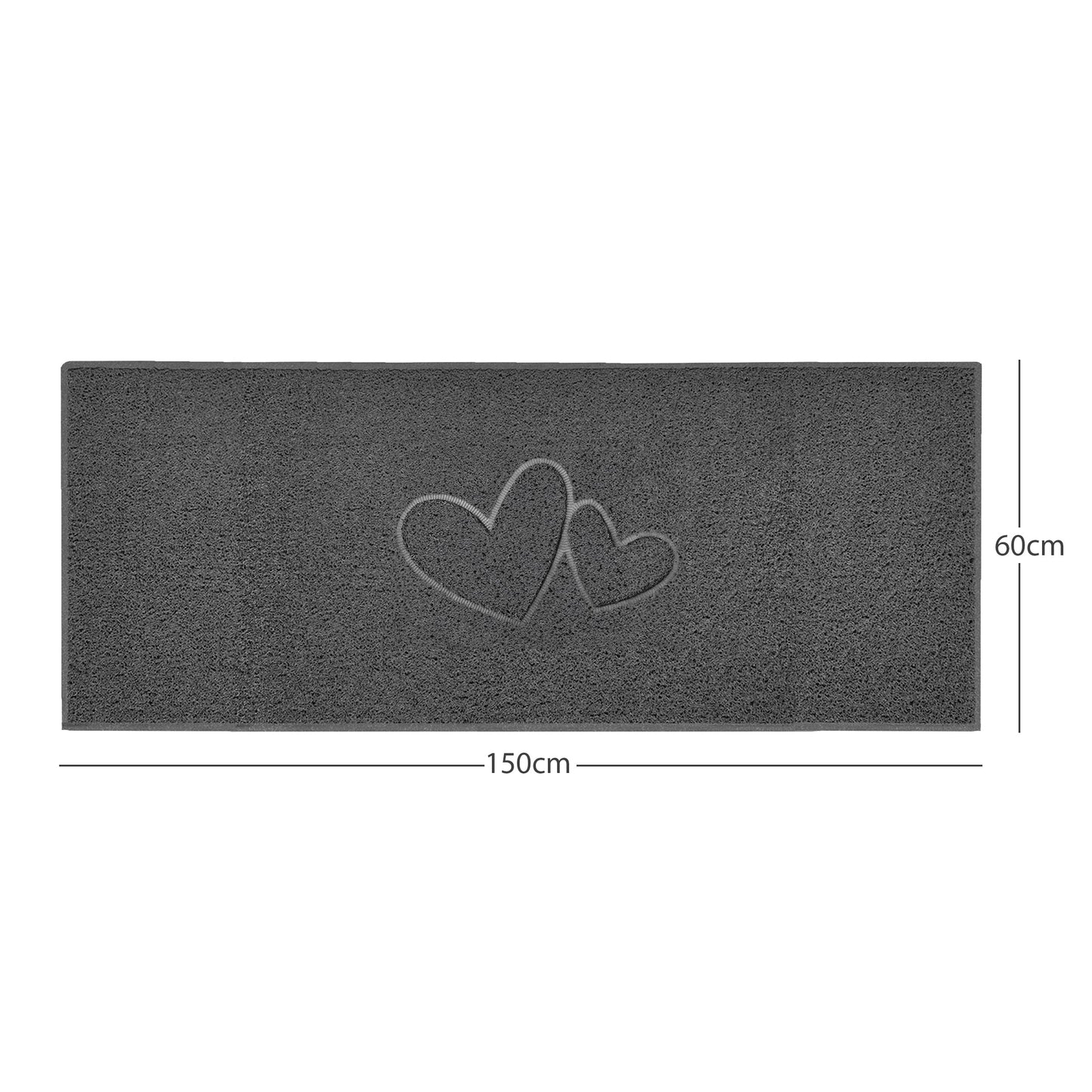 Nicoman Double Heart Embossed Spaghetti Doormat | Indoor & Outdoor