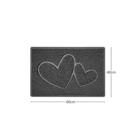 Nicoman Double Heart Embossed Spaghetti Doormat | Indoor & Outdoor