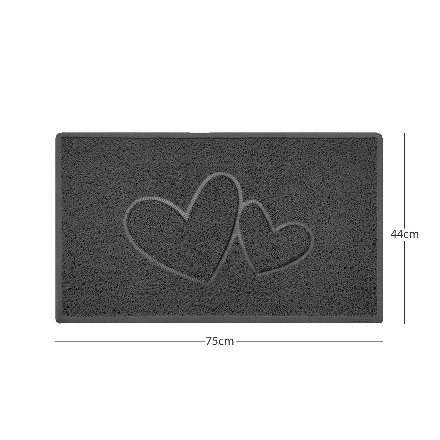 Nicoman Double Heart Embossed Spaghetti Doormat | Indoor & Outdoor