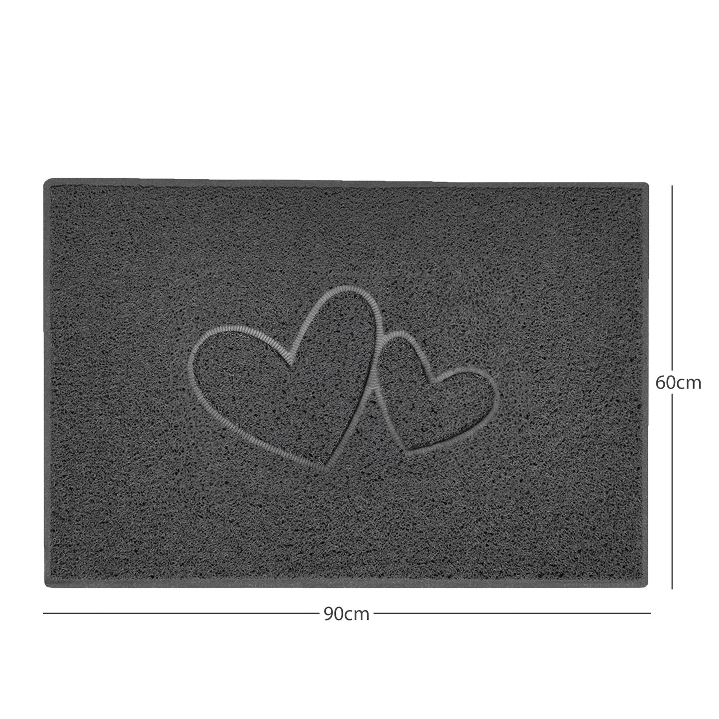 Nicoman Double Heart Embossed Spaghetti Doormat | Indoor & Outdoor