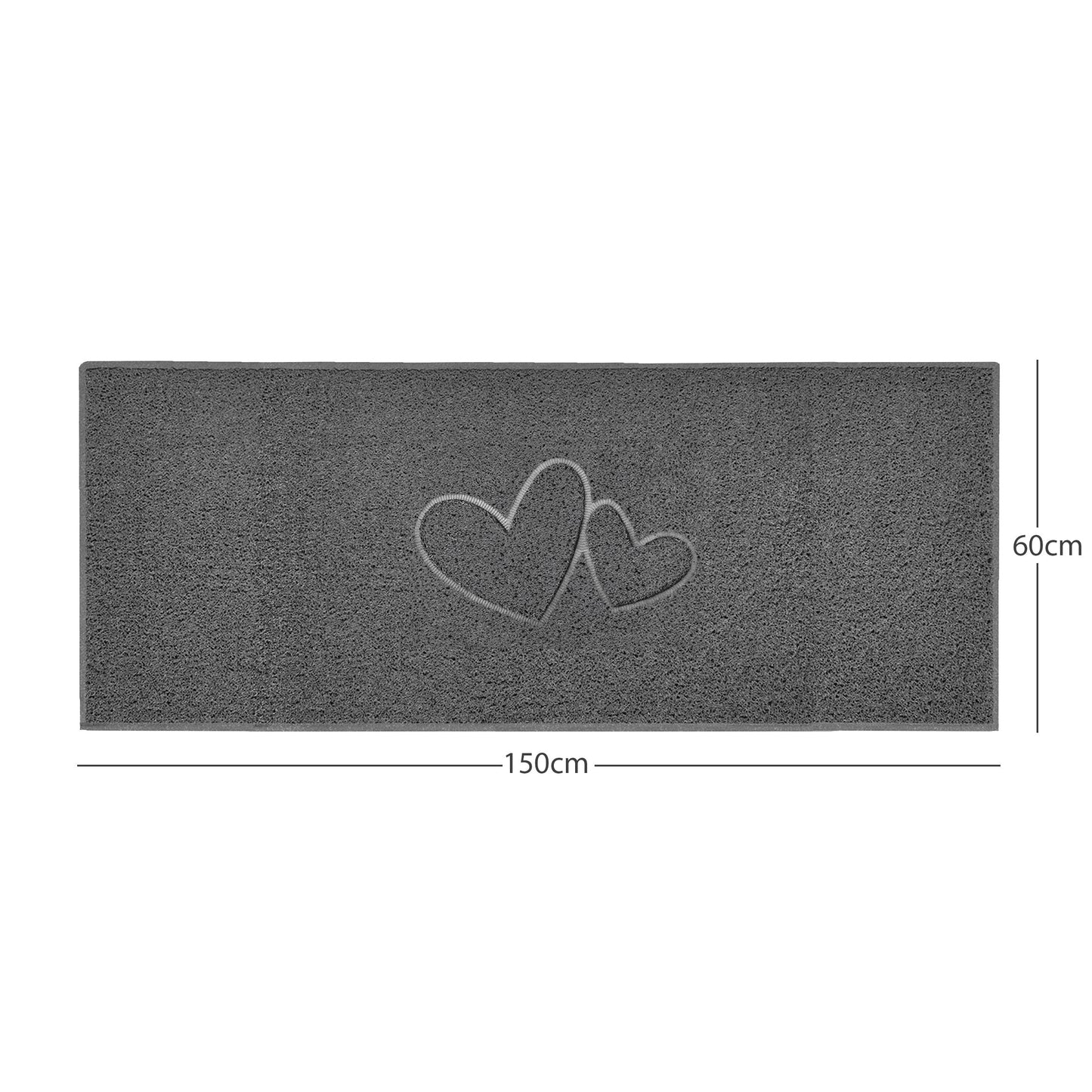 Nicoman Double Heart Embossed Spaghetti Doormat | Indoor & Outdoor