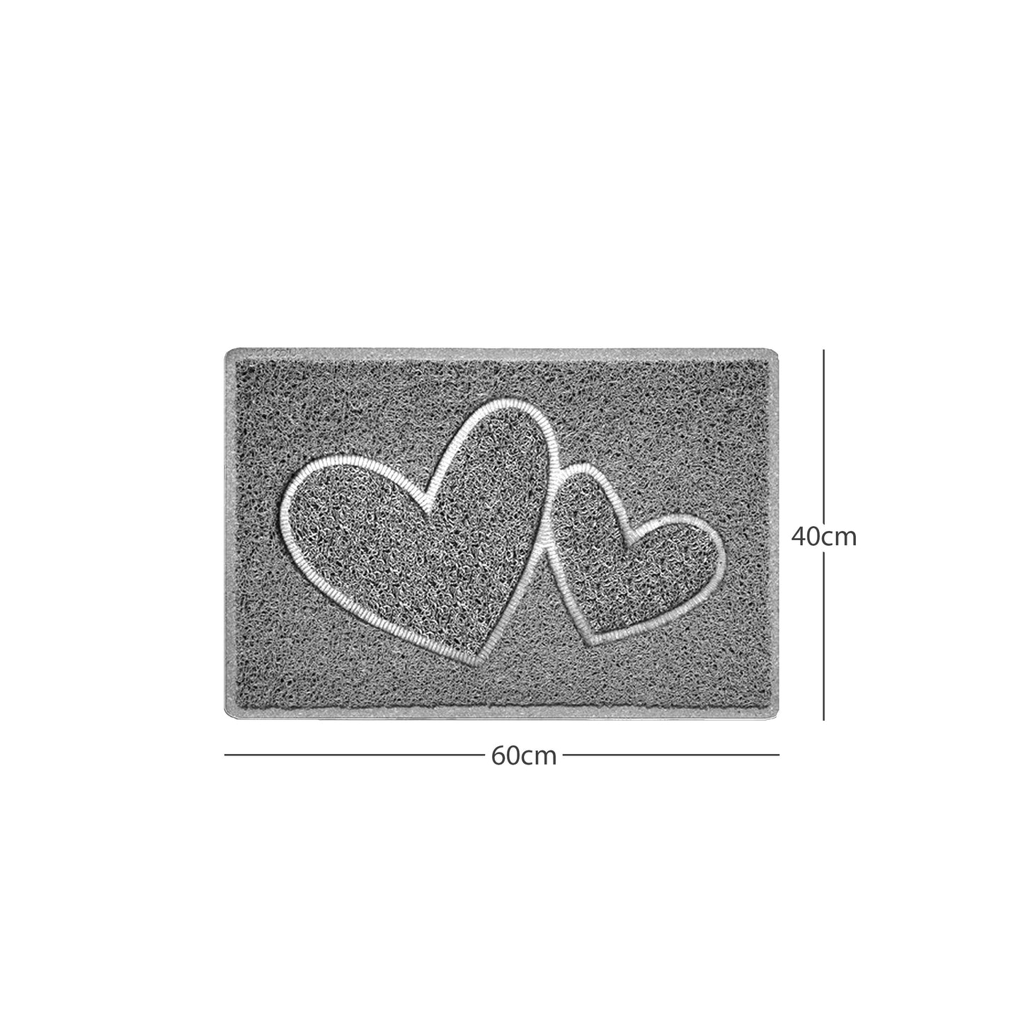 Nicoman Double Heart Embossed Spaghetti Doormat | Indoor & Outdoor