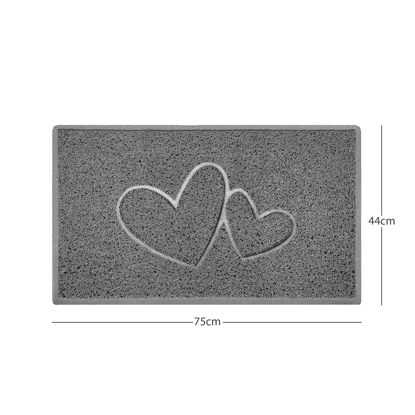 Nicoman Double Heart Embossed Spaghetti Doormat | Indoor & Outdoor