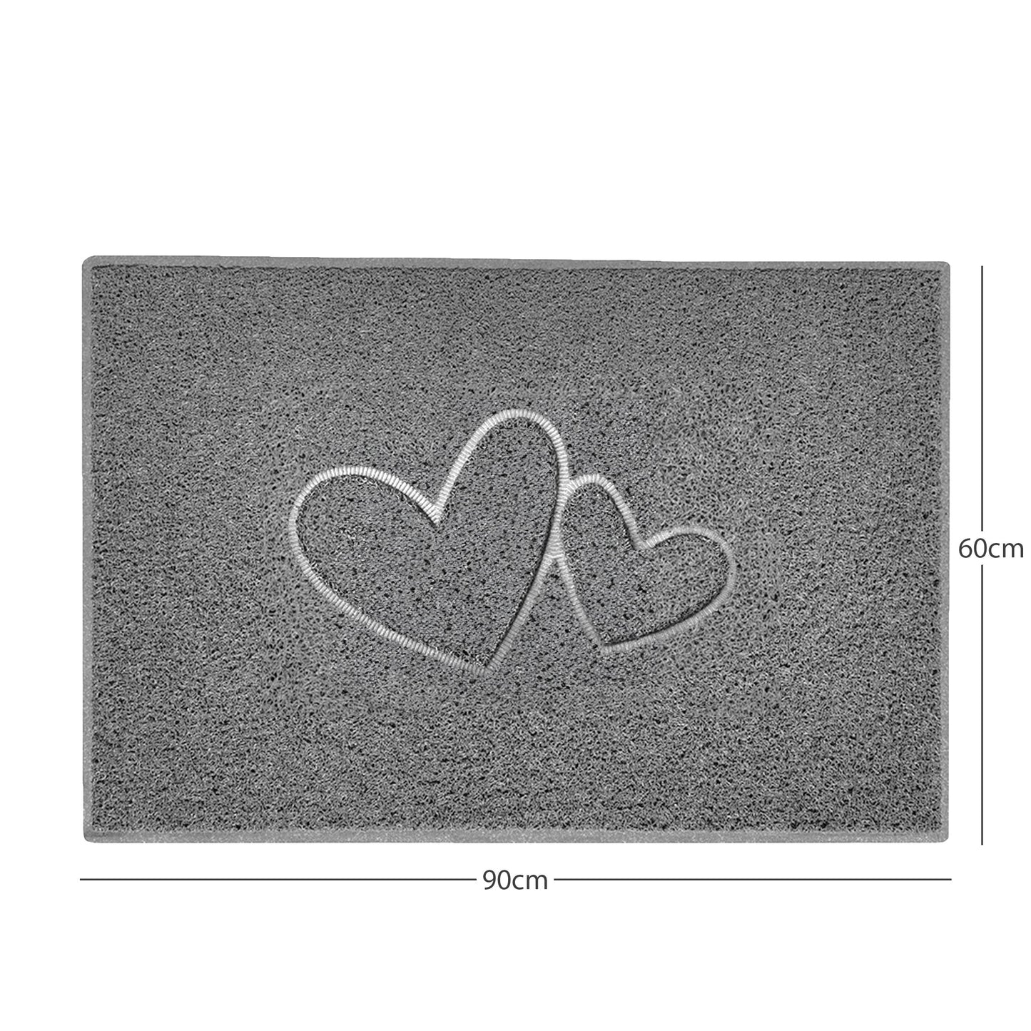 Nicoman Double Heart Embossed Spaghetti Doormat | Indoor & Outdoor