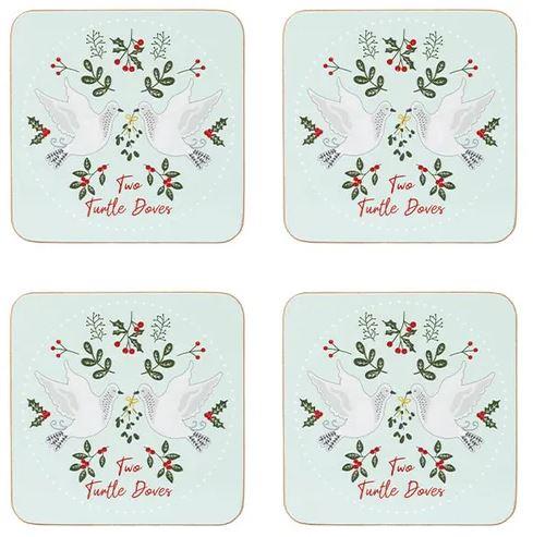 Twelve Days of Christmas 4 pk Coasters
