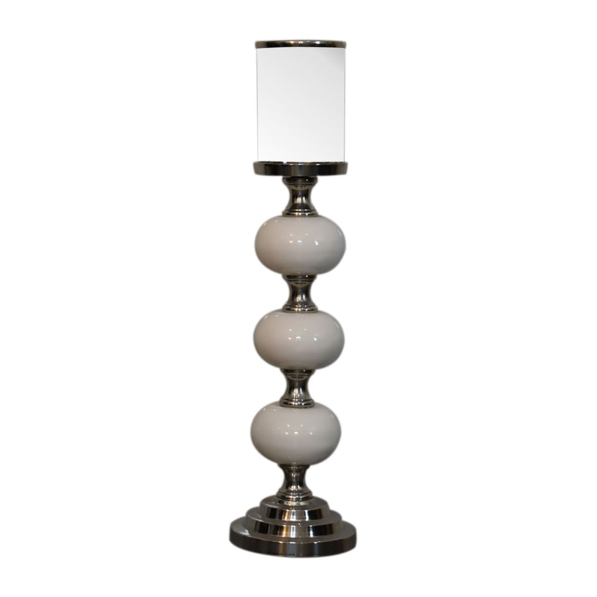 Artisan Chrome Bubble Metal Candle Holder Set