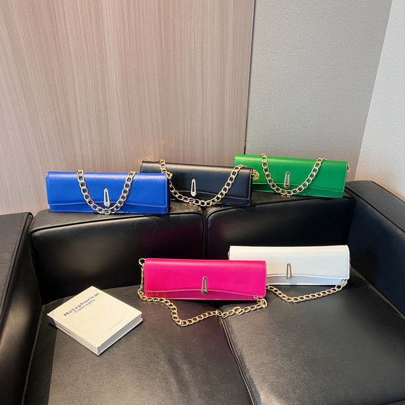 Simple Graceful Western Style Chain Handbag Trendy Cool