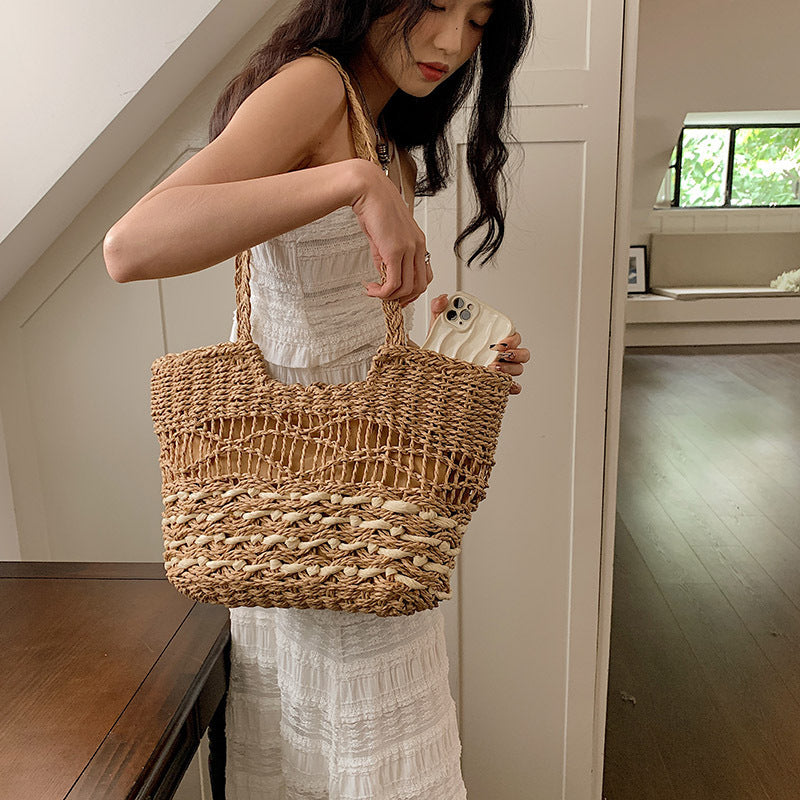Fashion Woven Shoulder Bag Casual All-match Tote