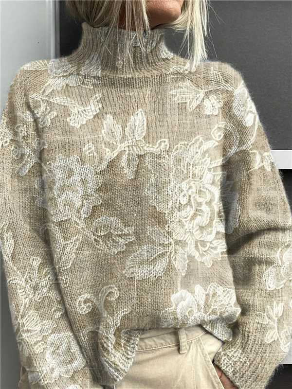 Women's Christmas Printed Turtleneck Sweater