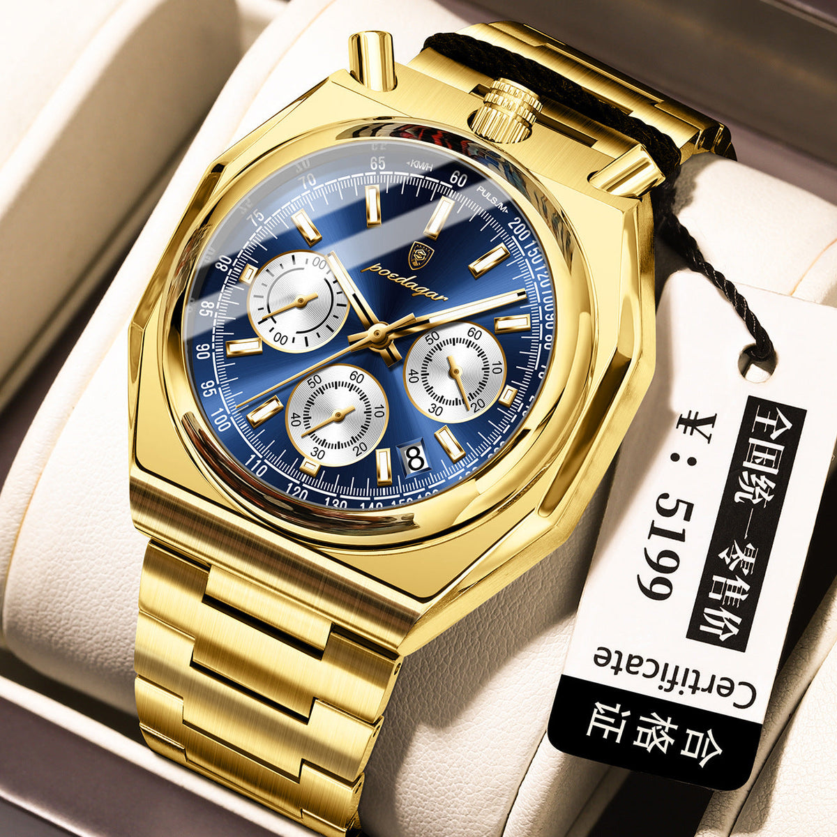Retro-style Mens Mode Waterproof With Luminous Quartz Movement