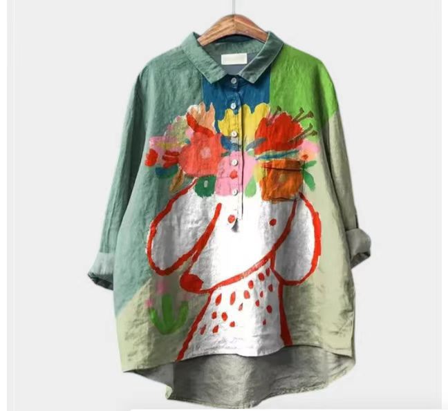 Long-sleeve Pullover Shirt With Digital Animal Print
