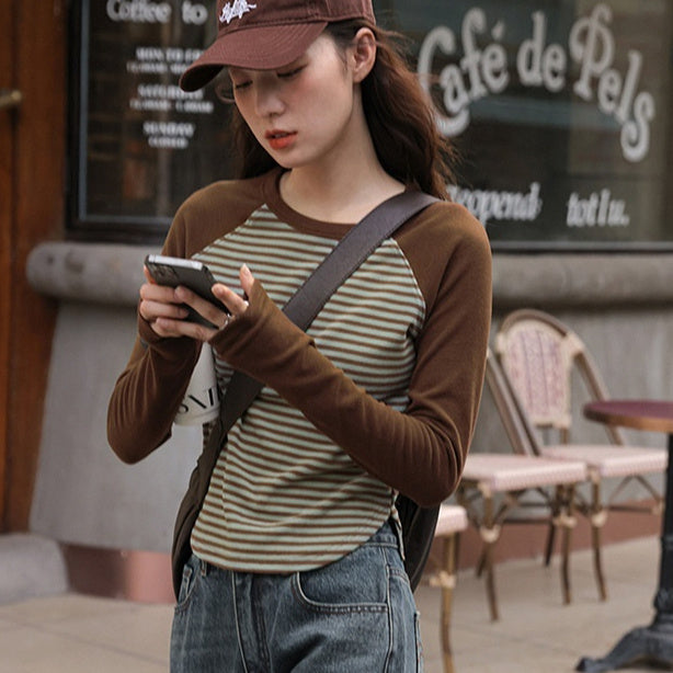 Women's Striped Base Layer Top