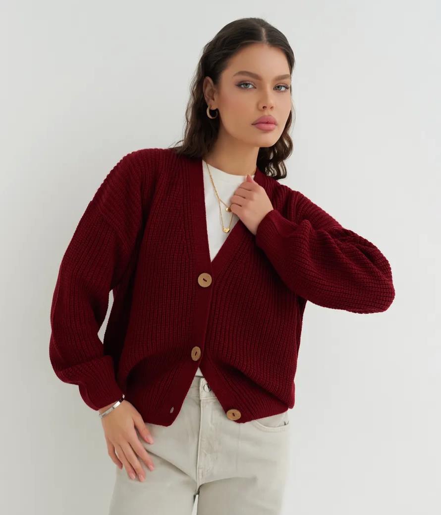 Autumn And Winter Loose Solid Color Knitted Sweater For Women Idle Style