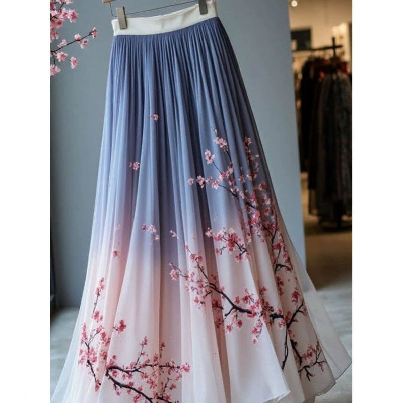 Women's Chinese-style Printed Skirt
