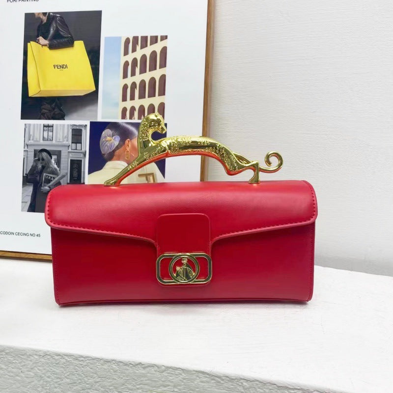 Women's Bag Is Fashionable And Simple, With A Hard Handle And A Carrying Crossbody Bag