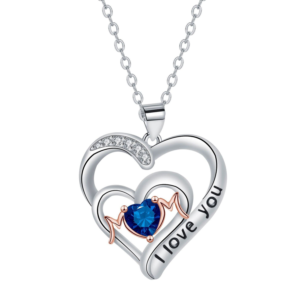 European And American Fashion New Mother's Day Gift Heart-shaped MOM Pendant Niche Necklace