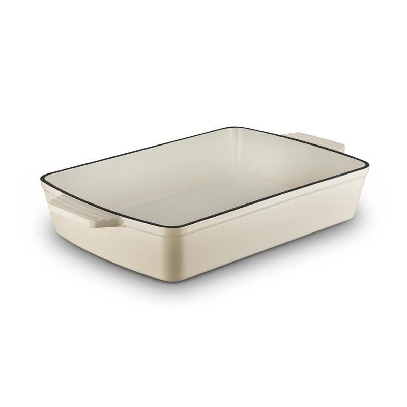 Tower Barbary & Oak Cream 39cm Cast Iron Roaster
