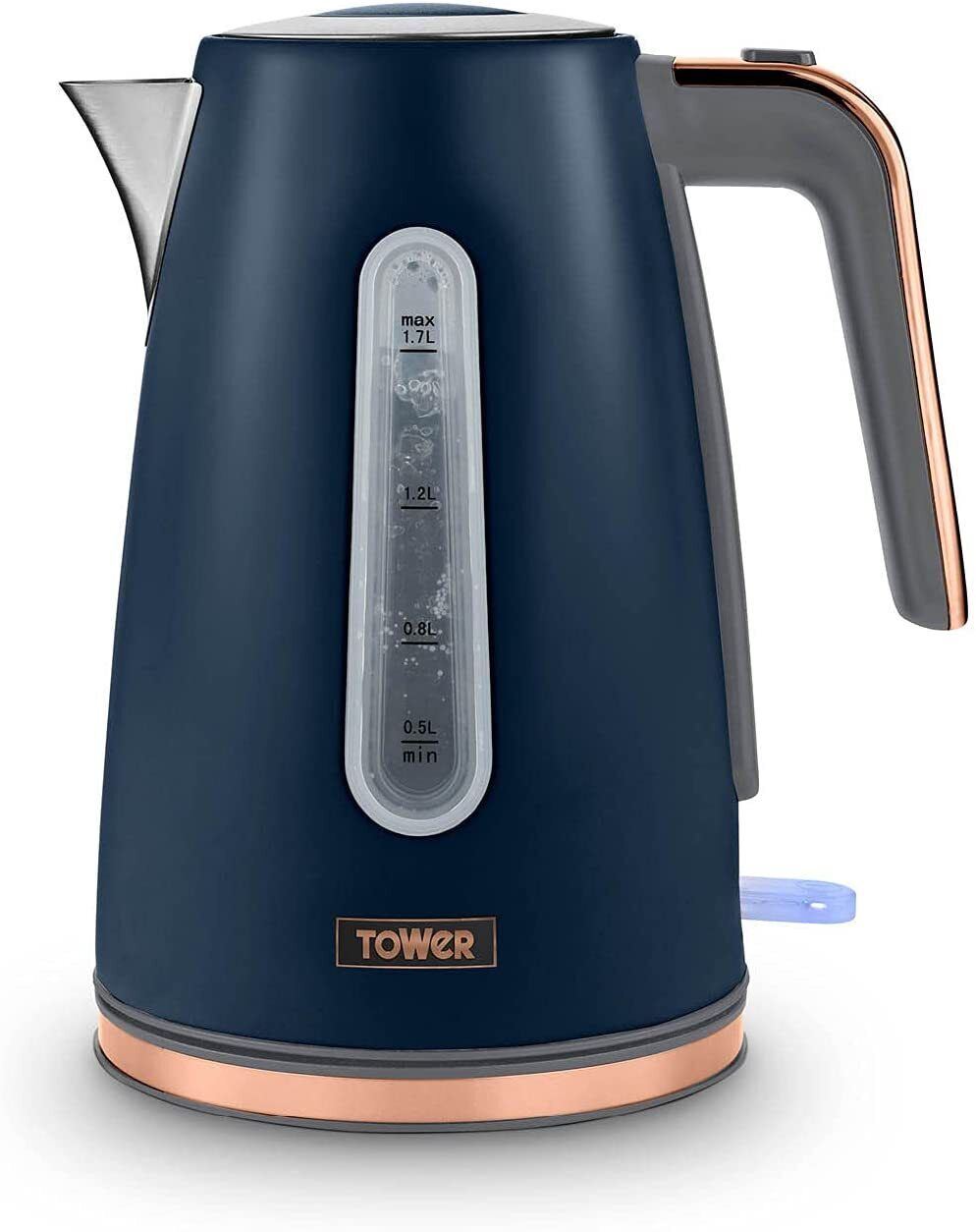 Tower Blue & Rose Gold Cavaletto 1.7 Litre Jug Kettle