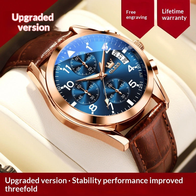 OLEVS Luxury Mens Watches Waterproof Luminous Quartz