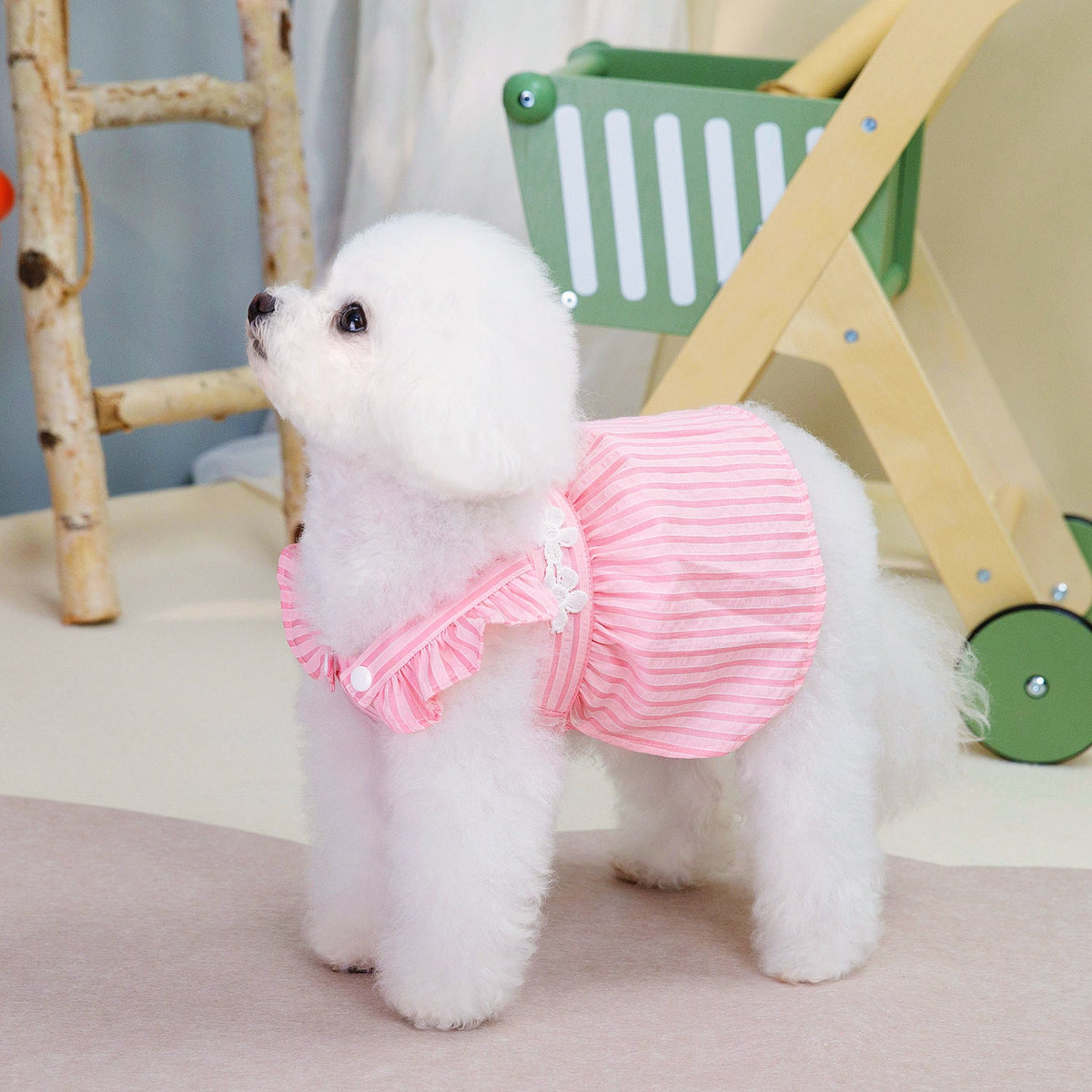 Spring And Summer Pet Dog Vertical Bar Clothes Skirt