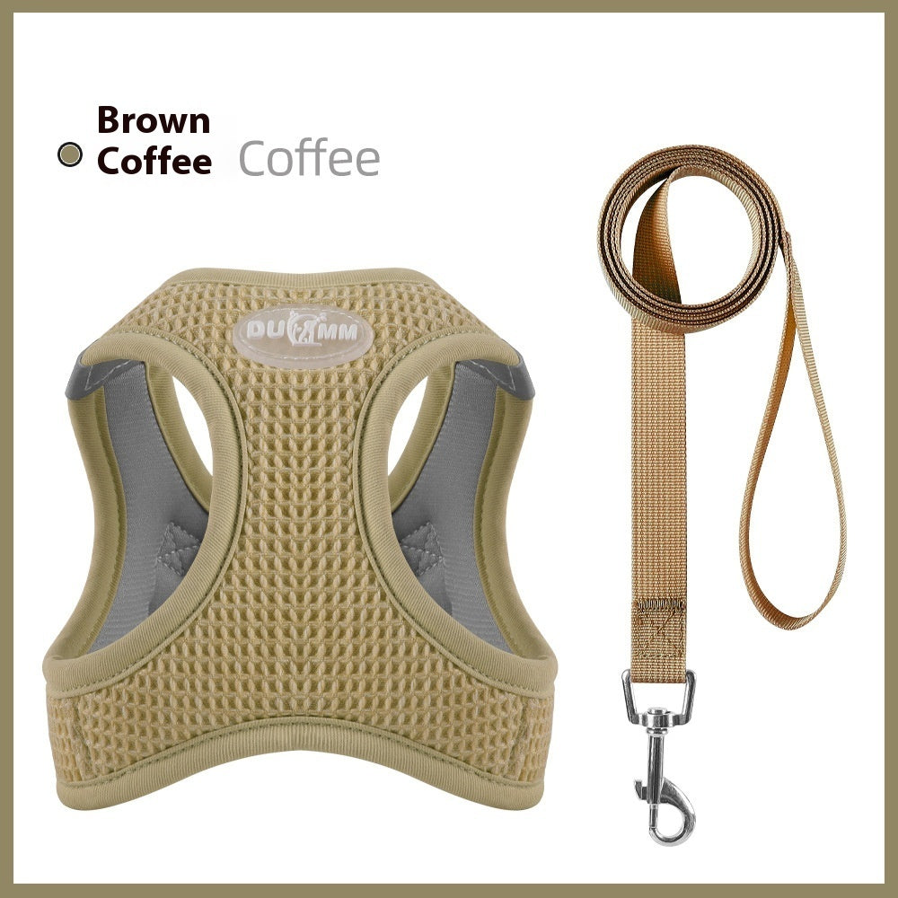 Fashion Waffle Cat Pulling Rope Chest Strap
